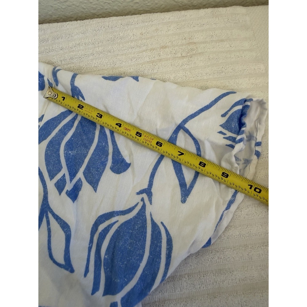 Lane Bryant Womens Plus Size 22 Blue White Floral Linen Fit Flare Dress Boatneck - Picture 14 of 16